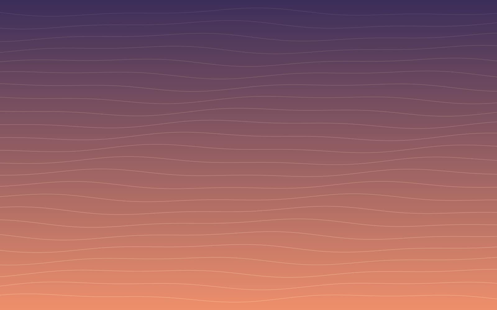 Dusk gradient from deep purple to orange with thin flowing lines